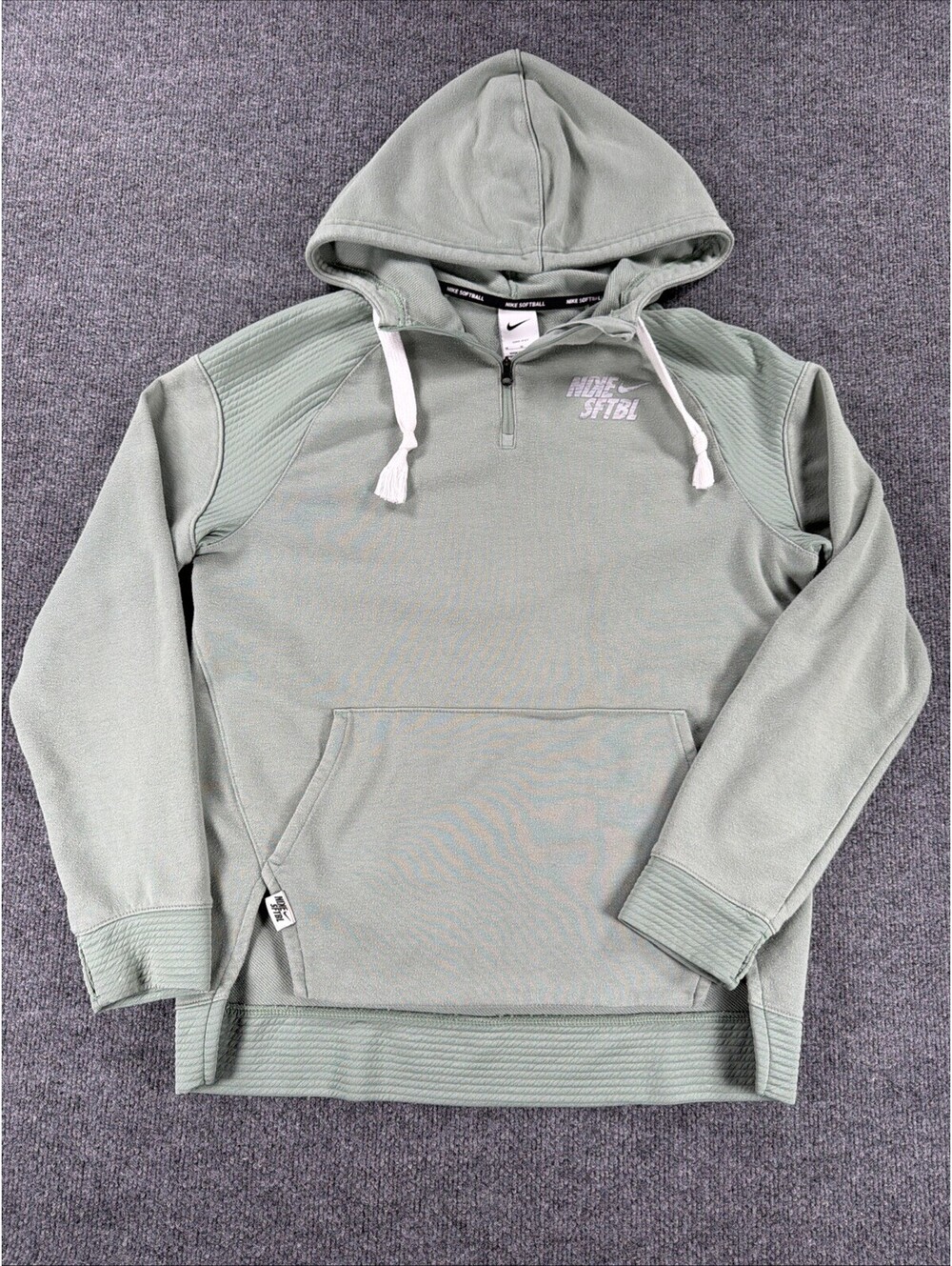 Nike Softball DRI-FIT 1/4 Zip Hoodie-Mint Green-Medium